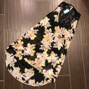 Floral Hi-Lo Tank Size L NWT